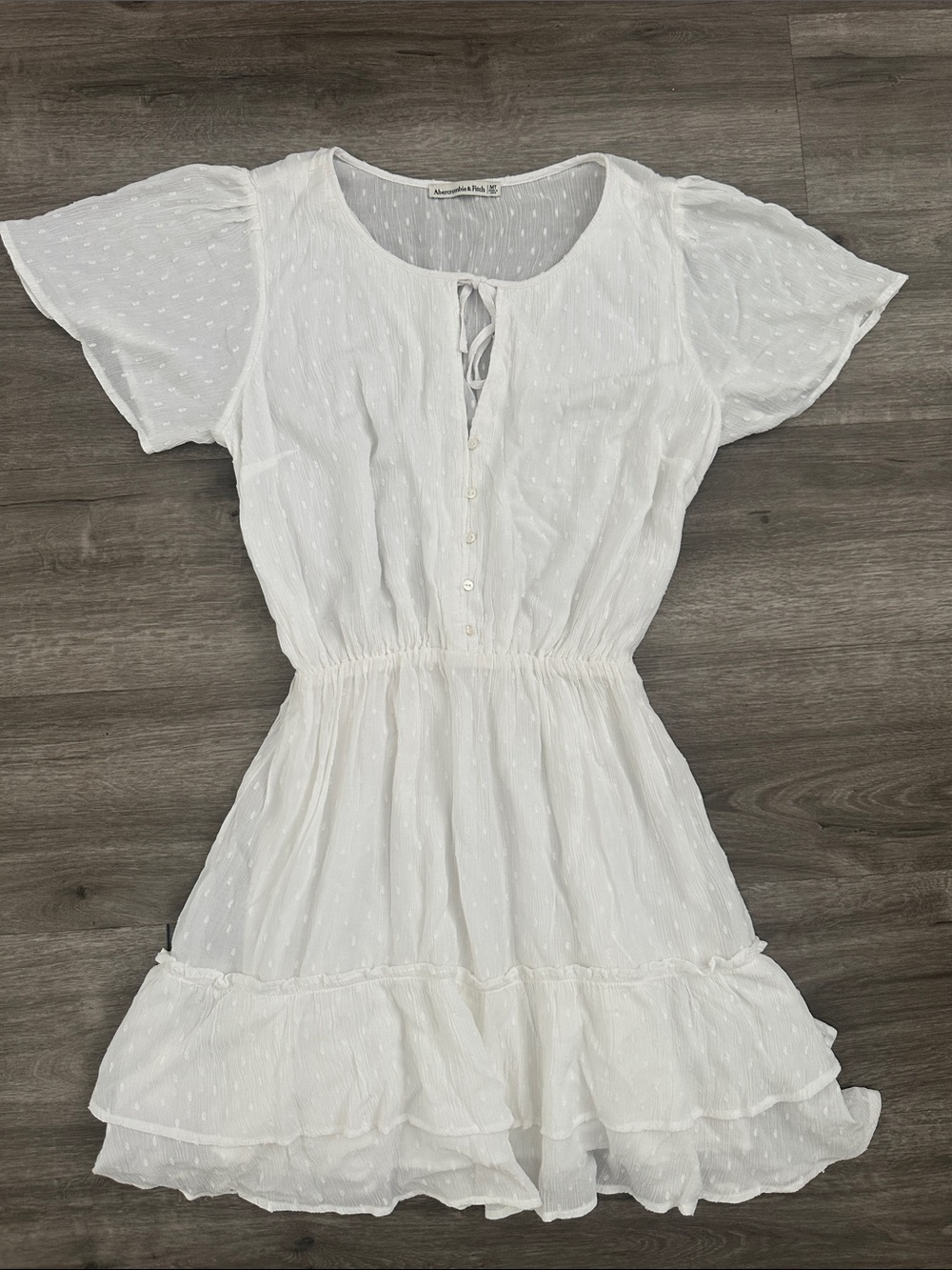 Abercrombie & Fitch gauze eyelet white dress medium tall